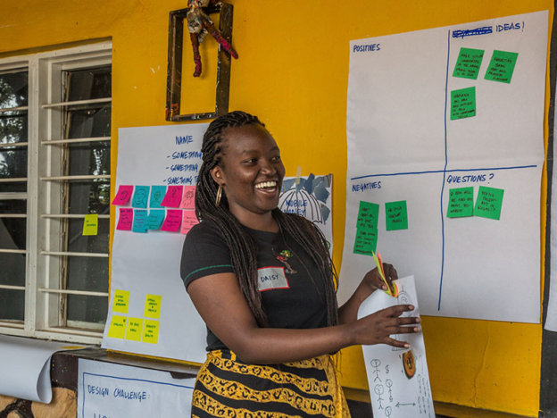 University student participates in a co-design workshop in Rwanda